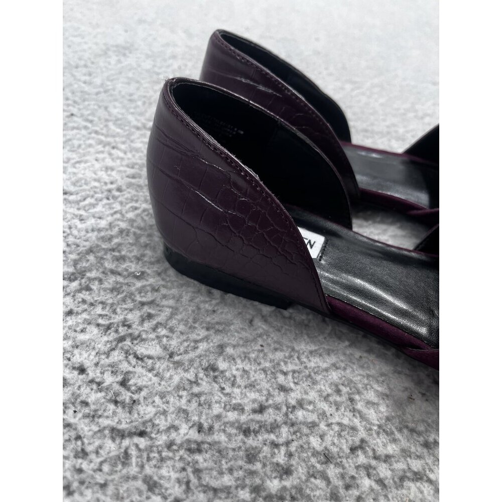 Women's Steve Madden Burgundy D'Orsay Leather Upper Flats Size 9.5 - Picture 3 of 10